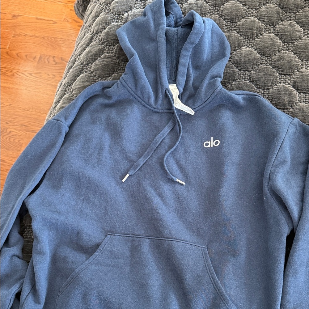 ALO Yoga Accolade Navy Blue Pullover Hoodie XS and sweats size xxs - Picture 2 of 6